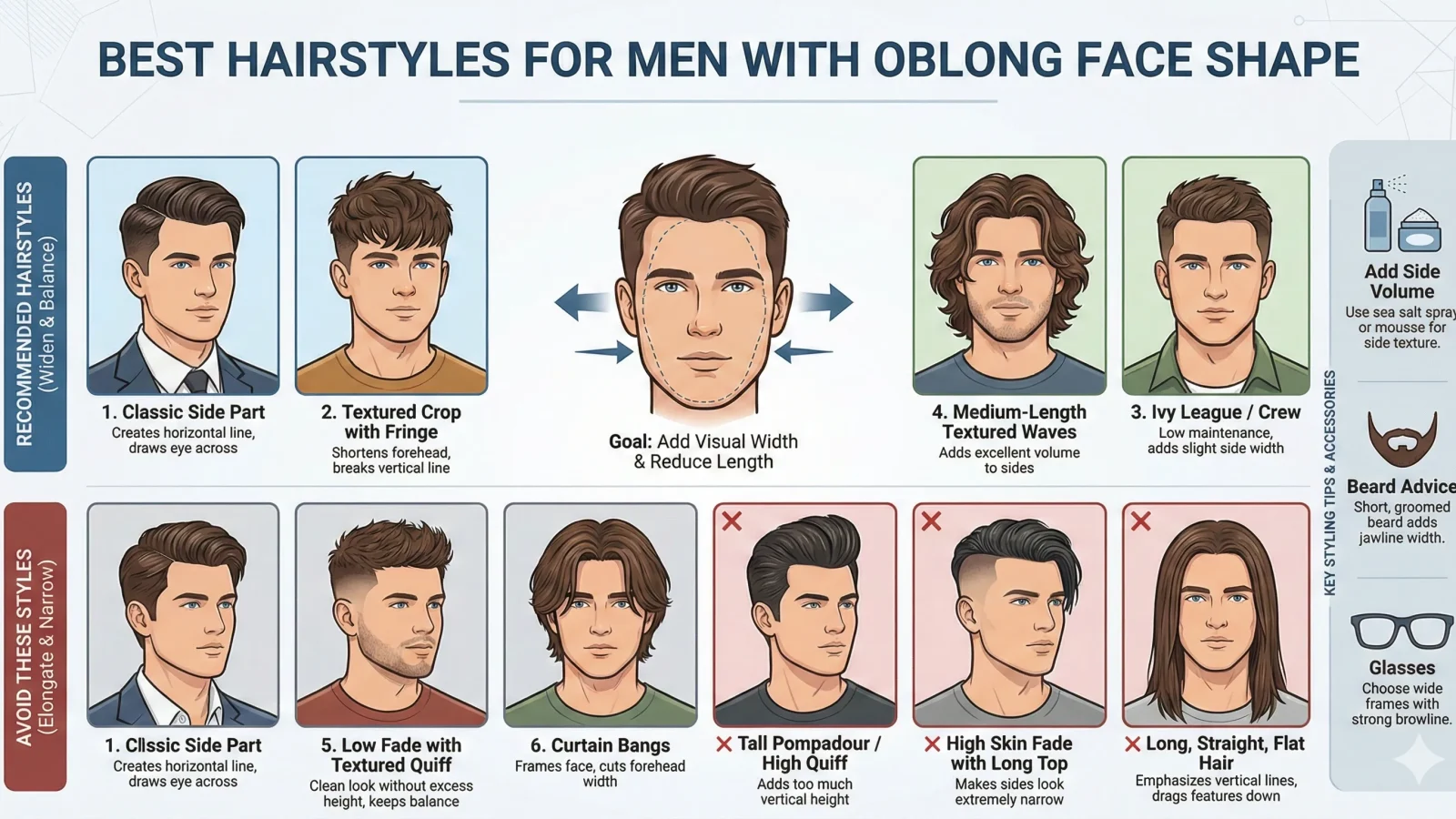 The Best Men’s Haircut for Oblong Face Shape: Styles That Add Width