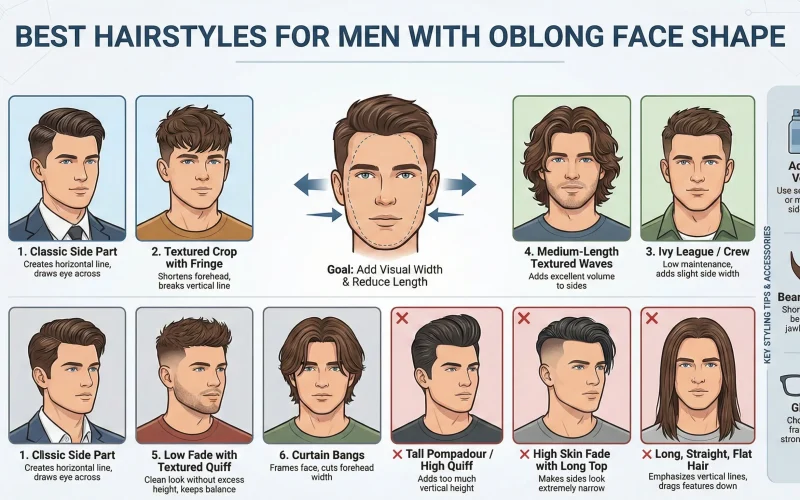 The Best Men’s Haircut for Oblong Face Shape: Styles That Add Width