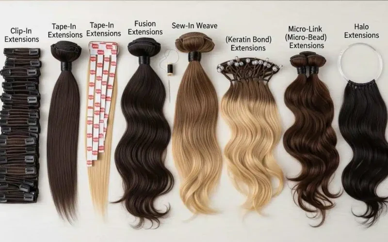 A Complete Guide to the Main Types of Hair Extensions and Their Uses
