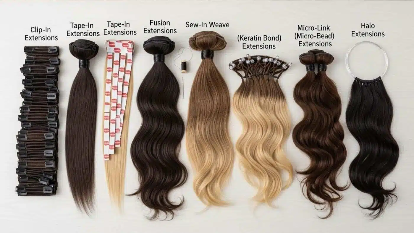 A Complete Guide to the Main Types of Hair Extensions and Their Uses